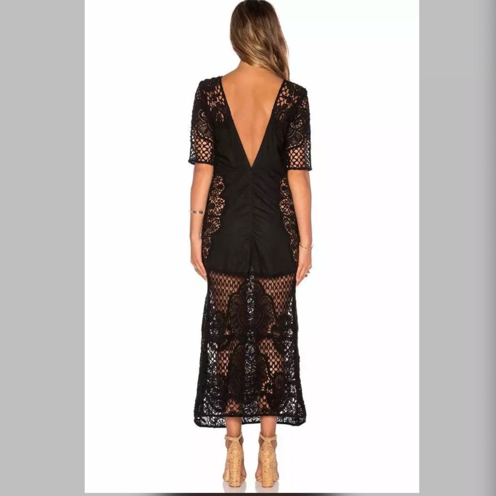 For Love and Lemons Gracey Black Crochet Dress L - Picture 4 of 10